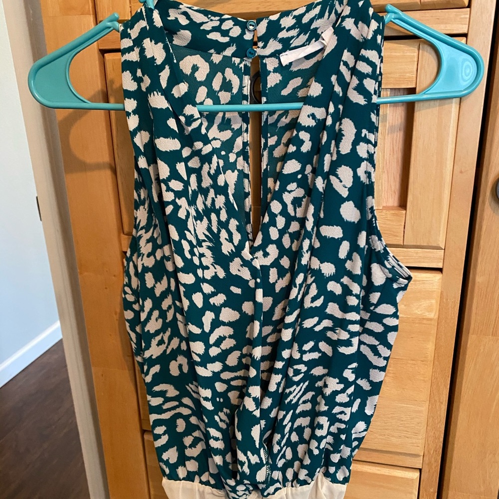 Teal and white bodysuit